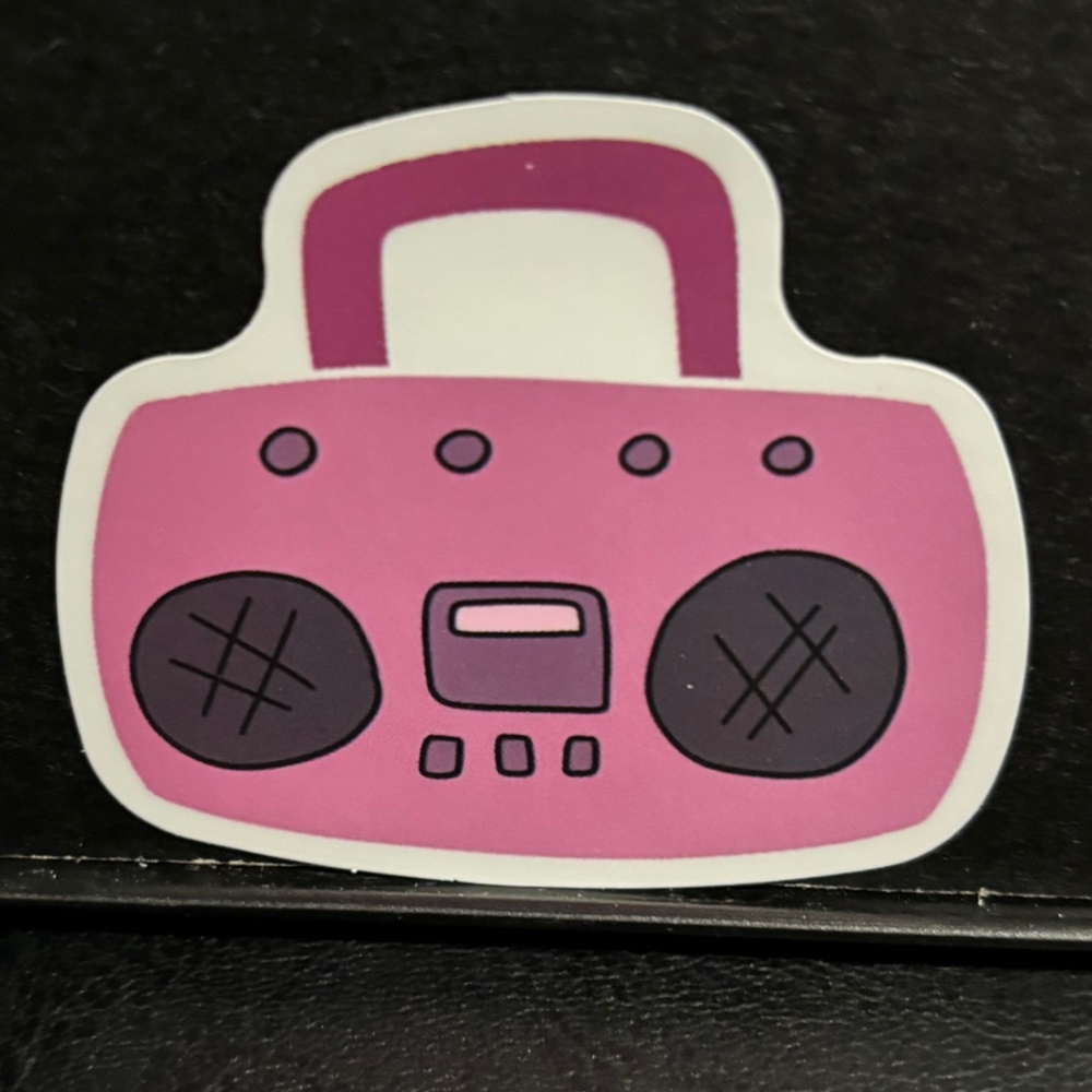 PINK RADIO/  BOOM BOX STICKER